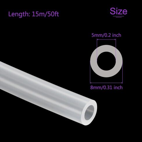 Dmiotech أنبوب السيليكون الأنبوب البلاستيكي الصافي ، 0.5 مم معرف × 1 مم OD 50ft (15m) أنبوب السيليكون خرطوم مرن in Saudi Arabia