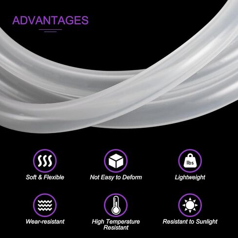 Dmiotech أنبوب السيليكون الأنبوب البلاستيكي الصافي ، 0.5 مم معرف × 1 مم OD 50ft (15m) أنبوب السيليكون خرطوم مرن in Saudi Arabia