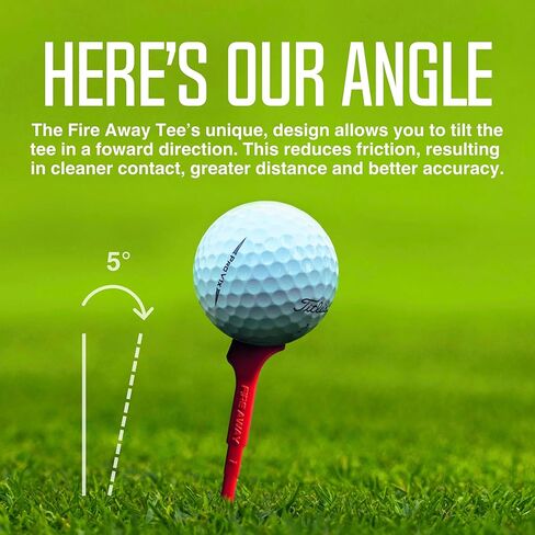 FIRE AWAY Premium Golf Tees, Reduced Ball Spin, Less Friction & Precision Height Markers for Perfect Trajectory, Made of Special Unbreakable Plastic Nylon Blend in Saudi Arabia