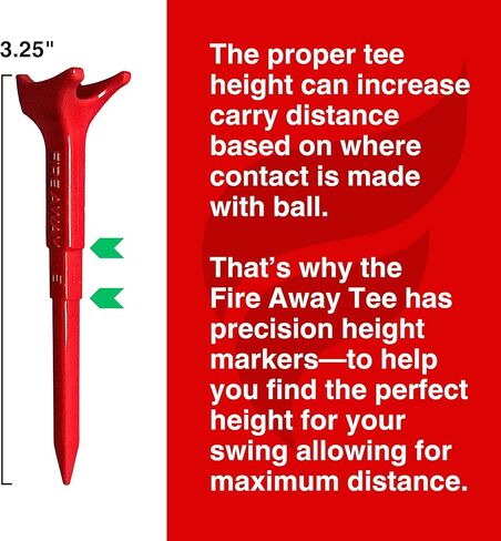 FIRE AWAY Premium Golf Tees, Reduced Ball Spin, Less Friction & Precision Height Markers for Perfect Trajectory, Made of Special Unbreakable Plastic Nylon Blend in Saudi Arabia
