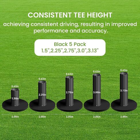 FINGER TEN Golf Rubber Tees Driving Range Value 5 Pack, Mixed Size or 5 Same Size for Practice Mat in Saudi Arabia