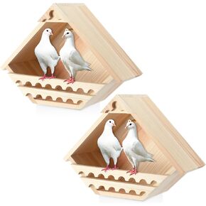 Cedar Dove Box Box Dove Bird House Box Box Outdor Wood Doves House Triangular Bird Box for حمائم العشرية والتجديف منصة حديقة الديكور in Kuwait