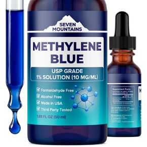 Methylene Blue Pharmaceutical Grade – USP Grade 1% Brain Health Supplement for Memory and Focus – Methylene Blue Drops for Humans – Cognitive Support – No Formaldehyde, Made in USA, 1.69 fl oz (50ml) in Saudi Arabia