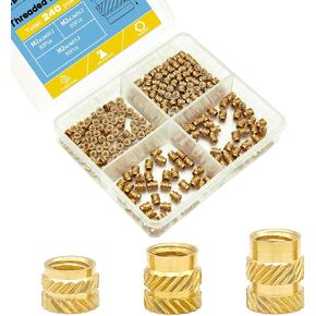 180Pcs M3 Threaded Inserts,Female Thread Metric Knurled Nuts Assortment Kit,Brass Heat Set Insert for Plastic Parts and 3D Printing Components,Heat-Set Threaded Inserts in Kuwait