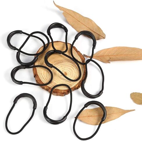 TBEST 10pcs سحب ، علامات تبويب سلك بلاستيك سوداء استبدال حبل السحب لإكسسوارات حقيبة الملابس خفيفة الوزن سهلة التثبيت لظهر الظهر حزم الظهر cclothing in Kuwait