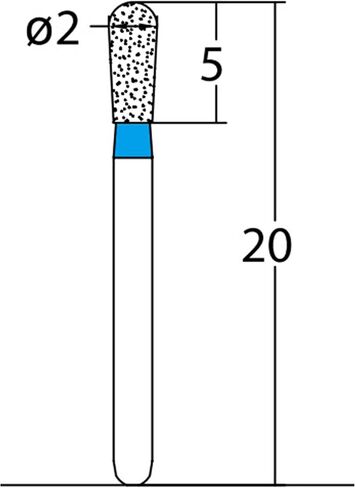 237.20M1, Pear, 2 mm Dia, Medium Grit Diamond Bur, 5 per Pack in Saudi Arabia