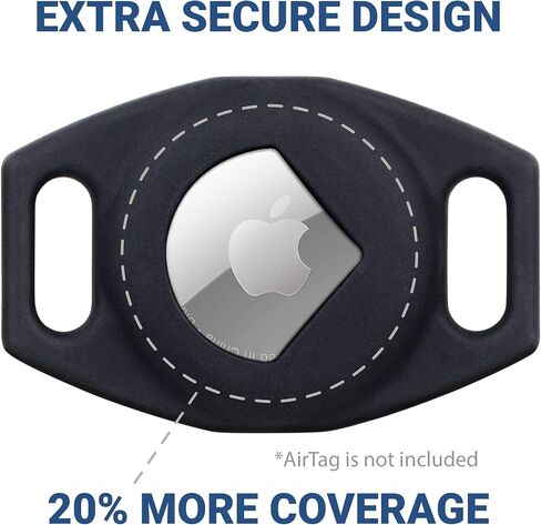Gotags محفورة Airtag Dog Collar ، علبة Airtag مخصصة للياقة الحيوانات الأليفة ، ما يصل إلى خطين من النص المخصص ، شريحة على علامة GPS Tracker ، تتبع الكلاب مع Apple iPhone ، كبيرة in Kuwait