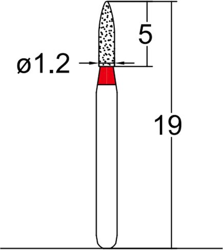 245.12F1, Cylindrical, Ogival End, 1.2 mm Dia, Fine Grit Diamond Bur, 5 per Pack in Saudi Arabia