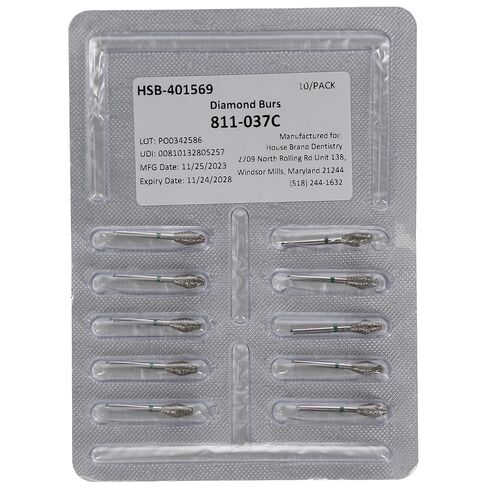 401569 HSB FG 811-037C Barrel Coarse Grit Diamond Burs 10/Pk in Saudi Arabia