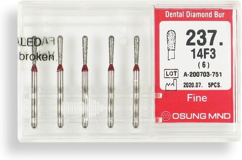 237.14F3, Pear, 1.4 mm Dia, Fine Grit Diamond Bur, 5 per Pack in Saudi Arabia