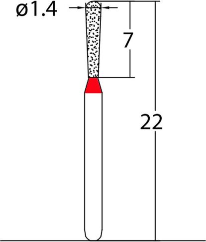 237.14F3, Pear, 1.4 mm Dia, Fine Grit Diamond Bur, 5 per Pack in Saudi Arabia