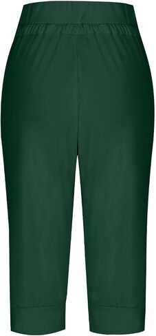 Women's Summer Sweatpants Drawstring Waist Capri Pants Cropped Running Jogger Loose Fit Lounge Trousers with Pockets in Saudi Arabia