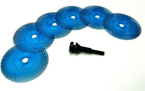 3M Radial Bristle Disc 3" 400 Grit Blue with 1/4" Mandrel 6 Brushes and Arbor Set by Jets in Saudi Arabia