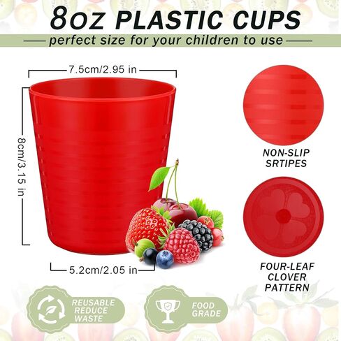 Eccliy 36 Pcs Kids Plastic Cups 8 oz Drinking Toddler Cups, Rainbow in Kuwait