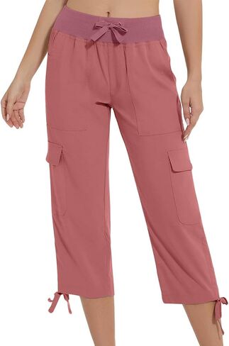 Womens Cargo Capris with Pockets Loose Fit Casual Capri Pants Dressy Lightweight Loose Hiking Joggers Ladies Trouser in Saudi Arabia