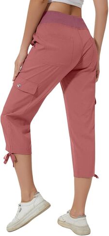 Womens Cargo Capris with Pockets Loose Fit Casual Capri Pants Dressy Lightweight Loose Hiking Joggers Ladies Trouser in Saudi Arabia