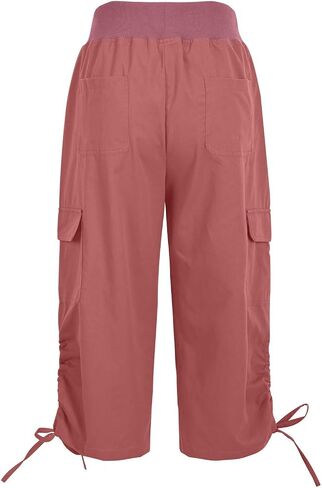 Womens Cargo Capris with Pockets Loose Fit Casual Capri Pants Dressy Lightweight Loose Hiking Joggers Ladies Trouser in Saudi Arabia