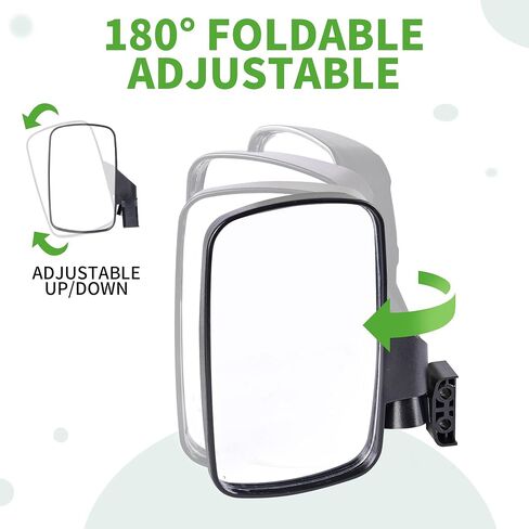 10L0L Golf Cart Side Mirrors Compatible with Yamaha Club Car EZ-GO and Others Round or Square Tube Golf Cart Roof Bracket, No-drilling Required in Saudi Arabia