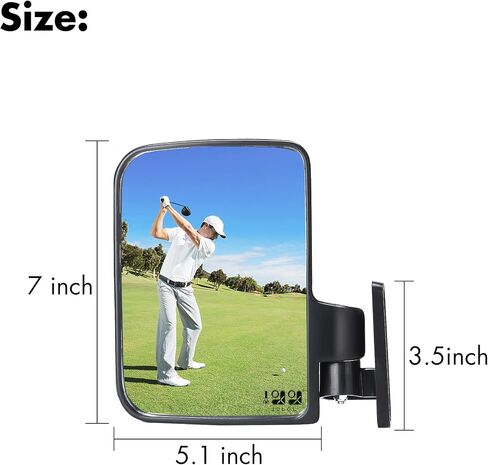10L0L Golf Cart Side Mirrors Compatible with Yamaha Club Car EZ-GO and Others Round or Square Tube Golf Cart Roof Bracket, No-drilling Required in Saudi Arabia