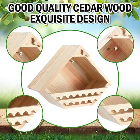 Cedar Dove Box Box Dove Bird House Box Box Outdor Wood Doves House Triangular Bird Box for حمائم العشرية والتجديف منصة حديقة الديكور in Kuwait