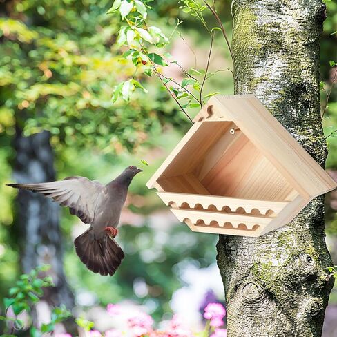 Cedar Dove Box Box Dove Bird House Box Box Outdor Wood Doves House Triangular Bird Box for حمائم العشرية والتجديف منصة حديقة الديكور in Kuwait