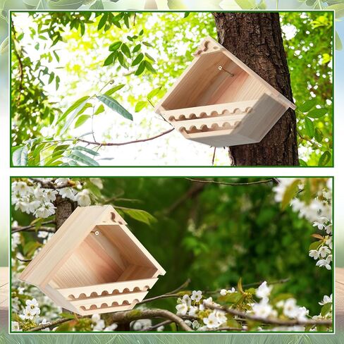 Cedar Dove Box Box Dove Bird House Box Box Outdor Wood Doves House Triangular Bird Box for حمائم العشرية والتجديف منصة حديقة الديكور in Kuwait