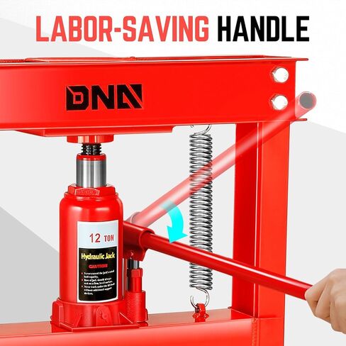 DNA Motoring 30 Ton Air Hydraulic Shop Press مع لوحات ، مكبس أرضية مرآب H-Frame ، 30T / 66139 رطل ، ارتفاع جدول العمل القابل للتعديل ، الأدوات-00292 ، أحمر in Saudi Arabia
