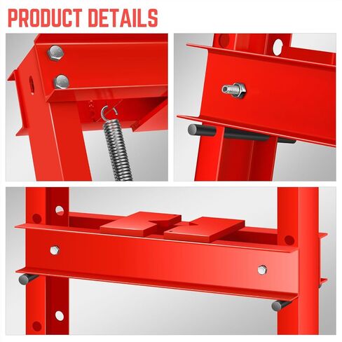 DNA Motoring 30 Ton Air Hydraulic Shop Press مع لوحات ، مكبس أرضية مرآب H-Frame ، 30T / 66139 رطل ، ارتفاع جدول العمل القابل للتعديل ، الأدوات-00292 ، أحمر in Saudi Arabia