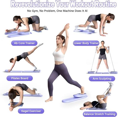 آلة تمرين التزلج متعددة الوظائف تقسيم ، معدات مدرب التزلج محاكاة ، آلة الساق للنساء ، عضلة مدرب أرضية الساق المنزلية (الأرجواني) in Kuwait