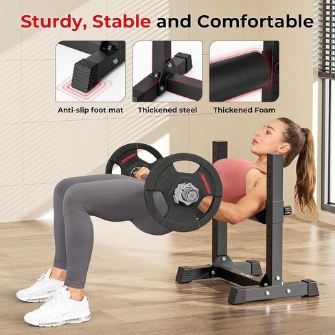 BODYRHYTHM Bulgarian Split Squat Stand, Single Leg Squat Roller Stand with 9 Adjustable Roller Heights for Squats, Leg Lunges, Lower Body Training. in Saudi Arabia
