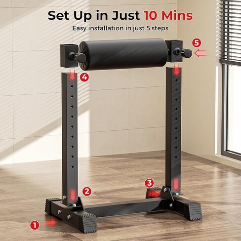 BODYRHYTHM Bulgarian Split Squat Stand, Single Leg Squat Roller Stand with 9 Adjustable Roller Heights for Squats, Leg Lunges, Lower Body Training. in Saudi Arabia