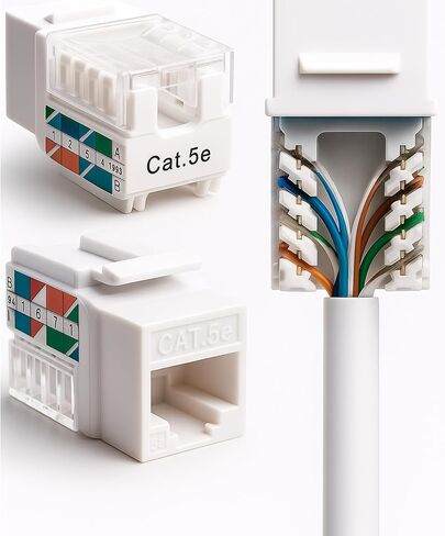 Cat5e Keystone Ethernet Wall Jack Punch Down UTP 45-Degree (Easier Termination Than 90-Degree), RJ45 Slim Profile Speed Termination Red 45° Angled (100 Pack) in Kuwait