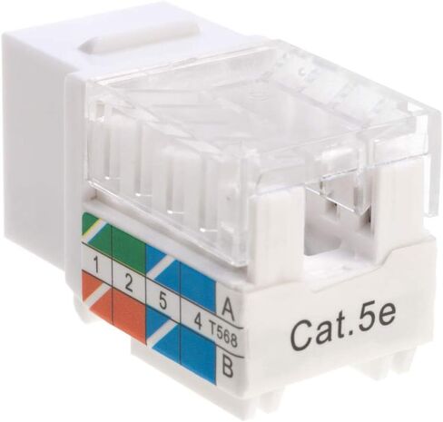 Cat5e Keystone Ethernet Wall Jack Punch Down UTP 45-Degree (Easier Termination Than 90-Degree), RJ45 Slim Profile Speed Termination Red 45° Angled (100 Pack) in Kuwait