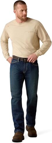 ARIAT Men's Flame Resistant M4 Relaxed Boundary Boot Cut Jean in Saudi Arabia