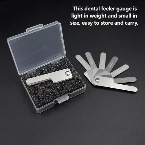 Dental Feeler Gauge, 7 Blades Stainless Steel Feeler Gauge Leaf Gauge Blades Feeler Gauges Metric Tooth Gap Measuring Tool in Saudi Arabia