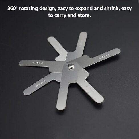Dental Feeler Gauge, 7 Blades Stainless Steel Feeler Gauge Leaf Gauge Blades Feeler Gauges Metric Tooth Gap Measuring Tool in Saudi Arabia