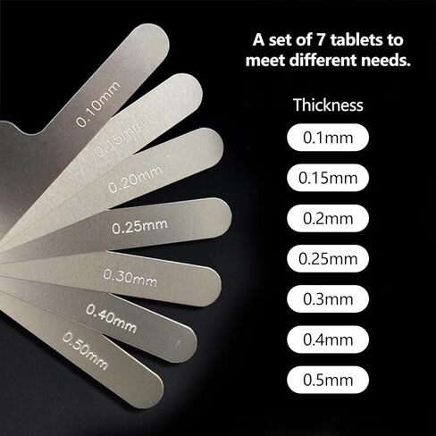 Dental Feeler Gauge, 7 Blades Stainless Steel Feeler Gauge Leaf Gauge Blades Feeler Gauges Metric Tooth Gap Measuring Tool in Saudi Arabia