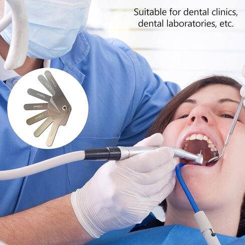 Dental Feeler Gauge, 7 Blades Stainless Steel Feeler Gauge Leaf Gauge Blades Feeler Gauges Metric Tooth Gap Measuring Tool in Saudi Arabia