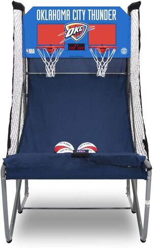 Pop-A-Shot - Home Dual Shot with Oklahoma City Thunder NBA Graphics l Sensor Scoring l 16 Game Modes l 7 Balls l Foldable Storage l for All NBA Fans in Saudi Arabia