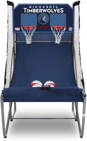 Pop-A-Shot - Home Dual Shot with Minnesota Timberwolves NBA Graphics l Sensor Scoring l 16 Game Modes l 7 Balls l Foldable Storage l for All NBA Fans in Saudi Arabia