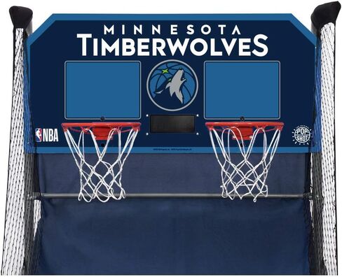 Pop-A-Shot - Home Dual Shot with Minnesota Timberwolves NBA Graphics l Sensor Scoring l 16 Game Modes l 7 Balls l Foldable Storage l for All NBA Fans in Saudi Arabia