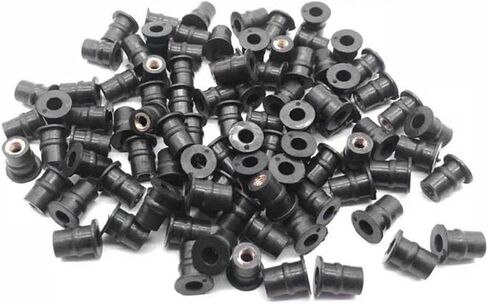 10/20/50/100 Pcs M6 M5 Rubber Well Nut Metric Motorcycle Windscreen Well Nut Brass Nuts for Windscreens Fairings Cowl(10PCS M6) in Saudi Arabia
