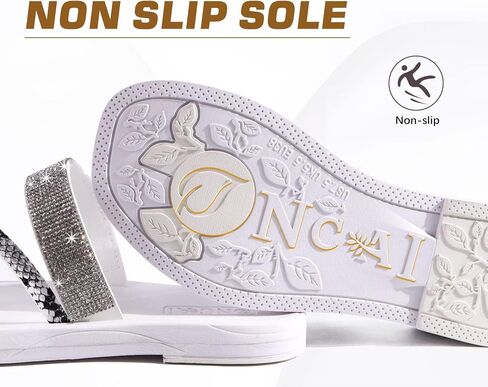 ONCAI Women's Slide Sandals Trendy Square Summer Flat Dressy Sandals for Women 2025 Cross Strappy Open Split-Toe Ring with Slip-on Rubber Soles in Saudi Arabia
