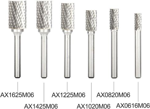 AX-Series Double-Cut Tungsten Carbide Rotary Files Engraving for Woodworking Metal Grinding Round Shank(AX06) in Saudi Arabia