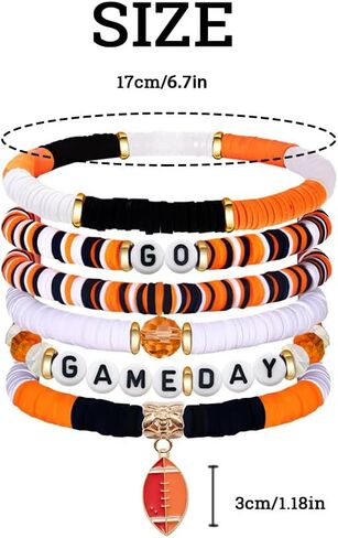 Go Game Day Sports Bracelets With Baseball Football Basketball Soccer Stackable Sports Bracelet in Saudi Arabia