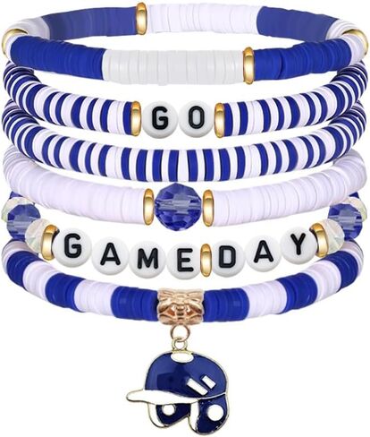 Go Game Day Sports Bracelets With Baseball Football Basketball Soccer Stackable Sports Bracelet in Saudi Arabia