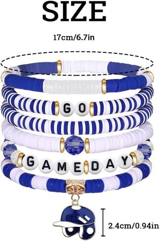 Go Game Day Sports Bracelets With Baseball Football Basketball Soccer Stackable Sports Bracelet in Saudi Arabia