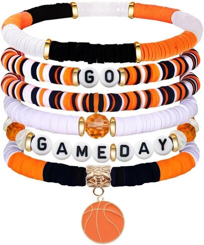Go Game Day Sports Bracelets With Baseball Football Basketball Soccer Stackable Sports Bracelet in Saudi Arabia