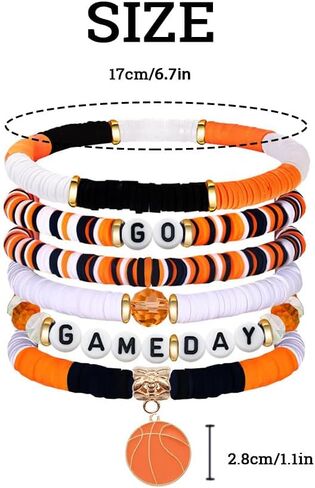 Go Game Day Sports Bracelets With Baseball Football Basketball Soccer Stackable Sports Bracelet in Saudi Arabia