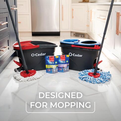 O-Cedar System Easy Wring Spin Mop & Bucket with 3 Extra Refills with Citrus and Lavender Pacs (Variety Pack) in Saudi Arabia
